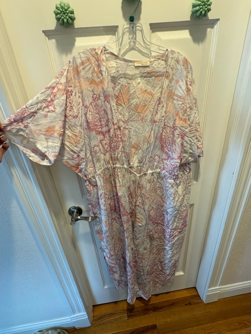 lovestitch Floral Maxi Dress in Pink and Peach Wash